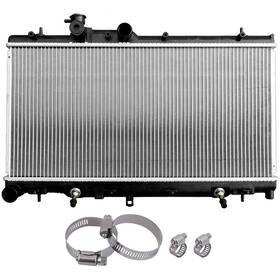 Pickoor 12730563 Radiator With Universal Oil Hose Clamps Kit For Subaru Legacy 2000-2004