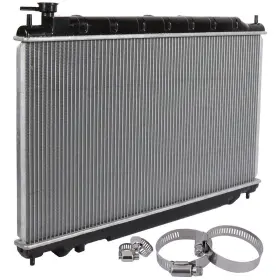 12730962 Pickoor Radiator With Universal Oil Hose Clamps Kit For Nissan Altima 2002-2006