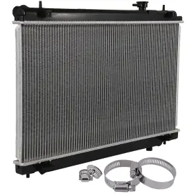 12733515 Pickoor Radiator With Universal Oil Hose Clamps Kit For Nissan 350z 2003-2006