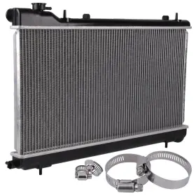 12736439 Pickoor Radiator With Universal Oil Hose Clamps Kit For Subaru Forester 1999-02