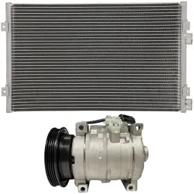 13726823 Pickoor Ac Condenser And Compressor Cooling Kit For Chrysler Pt Cruiser 2.4l 2001-2010