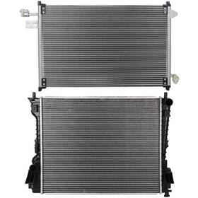 Quickfitauto 13265493 For 2005 2006-2009 Ford Mustang Aluminum Radiator And Condenser Cooling Kit