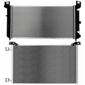 Quickfitauto 13265540 Aluminum Radiator And Condenser Cooling Kit For 2005-2008 Cadillac Escalade Ext