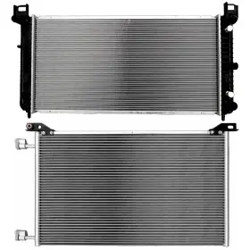 13265540 Quickfitauto Aluminum Radiator And Condenser Cooling Kit For 2005-2008 Cadillac Escalade Ext