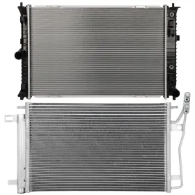 13267600 Quickfitauto Aluminum Radiator And Ac Condenser Cooling Kit For 2007-2012 Lincoln Mkz 3.5l