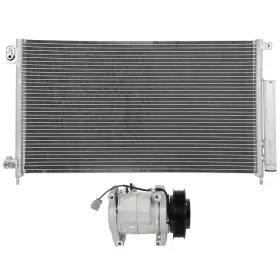 13267614 Quickfitauto Ac Condenser And Compressor Cooling Kit For 2003-2006 2007 Honda Accord 2.4l