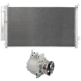 Quickfitauto 13267628 Aluminum Ac Condenser And Compressor Cooling Kit For 2006-2011 Honda Civic
