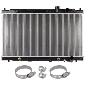13269637 Quickfitauto For 1994-2001 Acura Integra Aluminum Radiator With Universal Oil Hose Clamps Kit