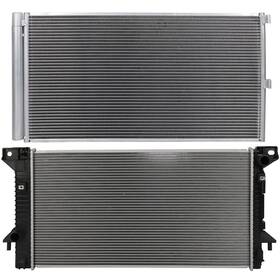 Quickfitauto 13269647 For 2015-2017 Lincoln Navigator Aluminum Radiator And Ac Condenser Cooling Kit