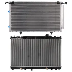13269657 Quickfitauto Aluminum Radiator And Ac Condenser Cooling Kit For 2002-2006 Toyota Camry