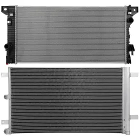 13275794 Quickfitauto Aluminum Radiator And Ac Condenser Cooling Kit For 2018-2019 Lincoln Navigator