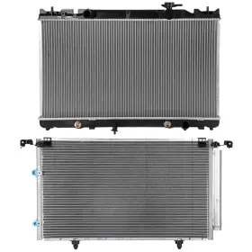 13275804 Quickfitauto Aluminum Radiator And Ac Condenser Cooling Kit For 2004-2008 Toyota Solara