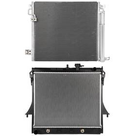 Quickfitauto 13419045 Aluminum Radiator And Ac Condenser Cooling Kit For 2006-2010 Hummer H3 H3t