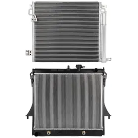 13419045 Quickfitauto Aluminum Radiator And Ac Condenser Cooling Kit For 2006-2010 Hummer H3 H3t