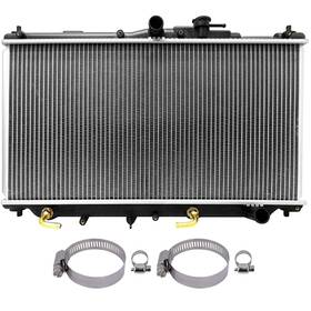 Quickfitauto 13419574 Radiator With Universal Oil Hose Clamps Kit For 1990-1993 Honda Accord