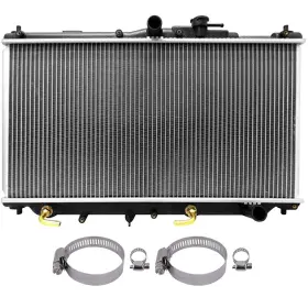 13419574 Quickfitauto Radiator With Universal Oil Hose Clamps Kit For 1990-1993 Honda Accord