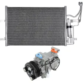 13419591 Quickfitauto Ac Condenser And Compressor Cooling Kit For 2004-2009 Mazda 3 2006-2010 5