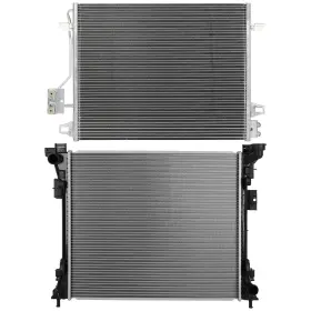 13419608 Quickfitauto Aluminum Radiator And Ac Condenser Cooling Kit For 2009-2012 Volkswagen Routan