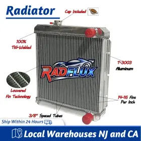 22-1649y Radflux Fits For 1964-1966 1965 Ford Mustang Manual Mt Full Aluminum Radiator #205059