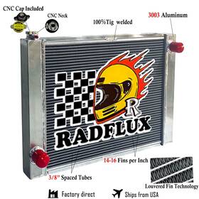 Radflux 28 19 2 Inch X 19ftft Aluminum Radiator Fits Ford/ Mopar Single High-performance Universal