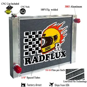 Radflux 28 19 2 Inch X 19ftft Aluminum Radiator Fits Ford/ Mopar Single High-performance Universal