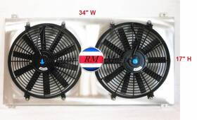 Radiatormaster Rm-909 Aluminum Shroud And 16 Inch Fans Fits Chevy Silverado 1500 2500 Yukon Tahoe Sierra