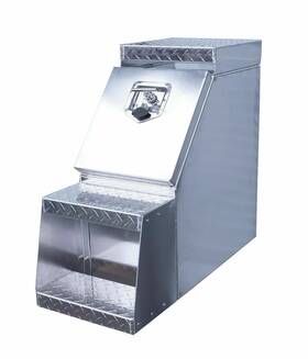 Radiatormaster Rm-d00246 12 Inch W Aluminum Step Tool Box Lockable Underbody Semi Truck Storage