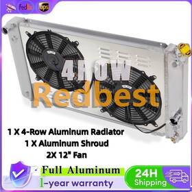 Redbest Rd412-2 Cc1826 4row Radiator Shroud Fan For 1986-2005 1987 1988 Chevy S10 Ls Swap 26.3 Inch W