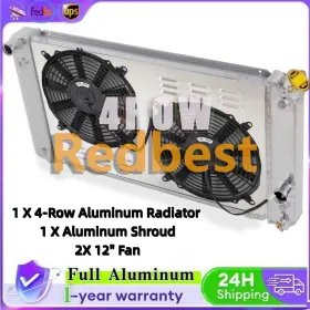Rd412-2 Redbest Cc1826 4row Radiator Shroud Fan For 1986-2005 1987 1988 Chevy S10 Ls Swap 26.3 Inch W