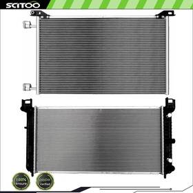 Scitoo Cb837844s01 Car Radiator And A/c Condenser Fits 01-06 Chevrolet Silverado 1500 Hd Gmc Yukon