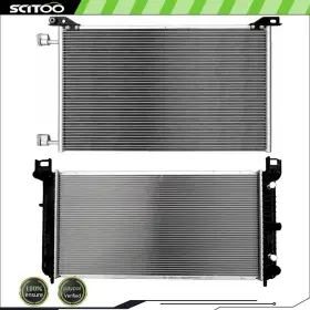 Cb837844s01 Scitoo Car Radiator And A/c Condenser Fits 01-06 Chevrolet Silverado 1500 Hd Gmc Yukon