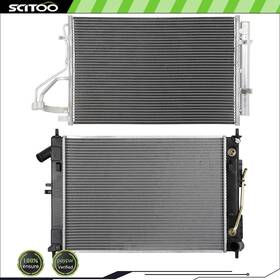 Scitoo Cb848188s01 Car Aluminum Radiator And A/c Condenser Kit Fits 2014 Hyundai Elantra Coupe 2.0l