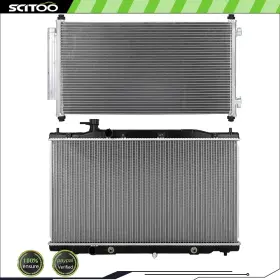 Cb848201s01 Scitoo Car Aluminum Radiator And A/c Condenser Kit Fits 2007-2009 Honda Cr-v 2.4l L4