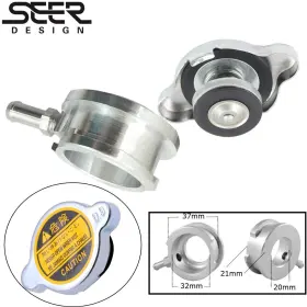 002-0.9-t Seer Designer Wtp001 Id 12.5 Inch 32mm Weld-on Radiator Filler Neck 0.9bar Cap Cover Aluminum