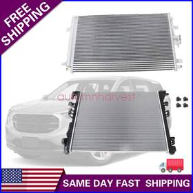 Soillar 84448453 For Gmc Terrain Denali 2021-2022 2x Radiator And Ac Condenser Cooling Kit 84142649