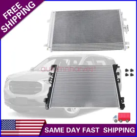 84142649 Soillar 84448453 For Gmc Terrain Denali 2021-2022 2x Radiator And Ac Condenser Cooling Kit