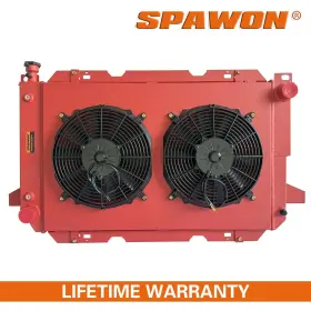 Pr0892 Spawon 3row Radiator Fan Shroud Fit Ford F-150 F-350 F-250 F53 Bronco 1985-1997 At 1451