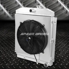 Speed Daddy Sdd-ra Fschevyt473 For 47-54 Chevy Truck Suburban L6 3-row Aluminum Racing Radiator With Fan Shroud