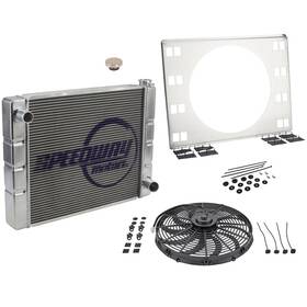 Speedway Motors 9100245 Universal Sbc/bbc Radiator Kit With Single Electric Fan 31 Inch