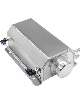 Speedyautopartsusa Sau-310 2l Polished Aluminum Coolant Radiator Overflow Reservoir Expansion Water Tank