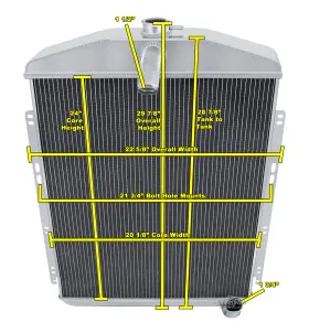 Sz-cc42ol Subzero Radiators Champion 3 Row All Aluminum Radiator For 1946 Oldsmobile Series 60