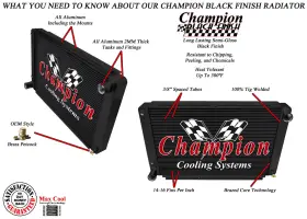 Sz-cc6165-blk Subzero Radiators Sz Champion 3 Row Black Finish Radiator For 1961-1965 Lincoln Continental V8 Eng