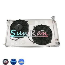 618fs Sunran 3row Alu Radiator Shroud 12 Inch Fan For 1988-97 Chevrolet Gmc C/r/k 1500 2500 3500