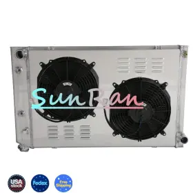 Sunran 725086036247 Fit Chevy/gmc C/k Series V8 1973-1990 Alum 4 Row 2.44 Inch T Radiator&shroud&fan #716