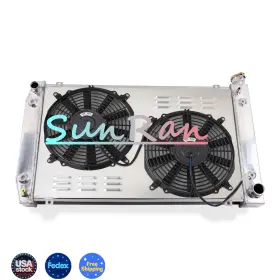 Dhr622 Sunran #622 Radiator Shroud Fan Fit 1988-99 Chevy Gmc C/k1500 2500 V8 Alu 4 Row 2.44 Inch T