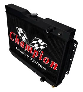 Sr-cc281b-ls-blk Super Radiator Sr 3 Row Black Finish Shroud 2 13 Inch Fans For 1959-1965 El Camino Ls