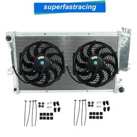 Superfastracing F57206 Aluminum Racing Radiator 12 Inch Silm Fan 2pcs Fit 1967-72 Chevy C/k10/20/30 Blazer