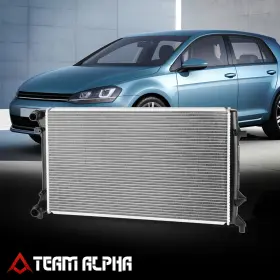 Tma-44431armeo Team-alpha Fits 2010-2014 Vw Golf Aluminum Core Engine Cooling Radiator Factory Style 13444