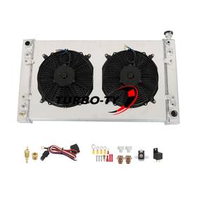 Tinvhy 2544220 3-row Radiator Shroud Fan Kit For Chevy Truck Gmc C/k C1500 2500 3500 1988-1999