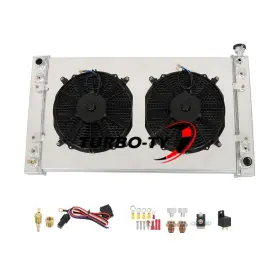 2544220 Tinvhy 3-row Radiator Shroud Fan Kit For Chevy Truck Gmc C/k C1500 2500 3500 1988-1999